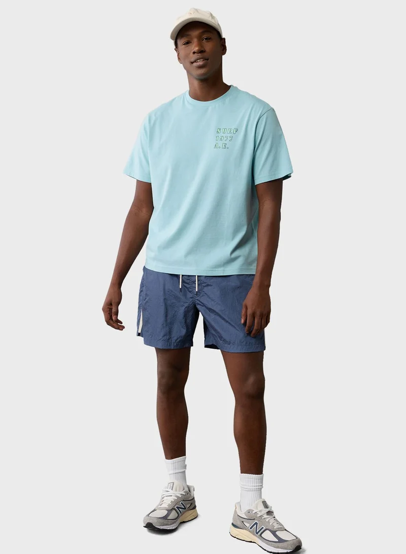 American Eagle Embroidered Graphic Crew Neck T-Shirt