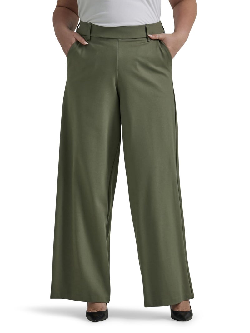 Lee Women's Size Ultra Lux Comfort Any Wear Wide Leg Pant, Olive Grove, 18 Plus - Image 1