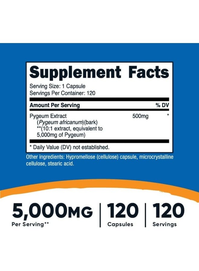 Nutricost Pygeum 5000mg, 120 Capsules - Veggie Capsules, Non-GMO, Gluten Free, Vegetarian Friendly - Image 2