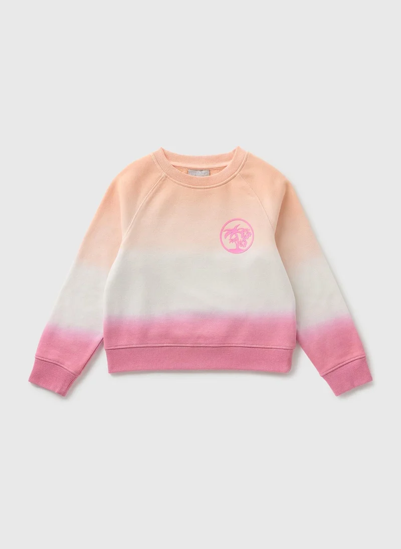 Matalan Girls Coral Tropical Tie Dye Sweatshirt