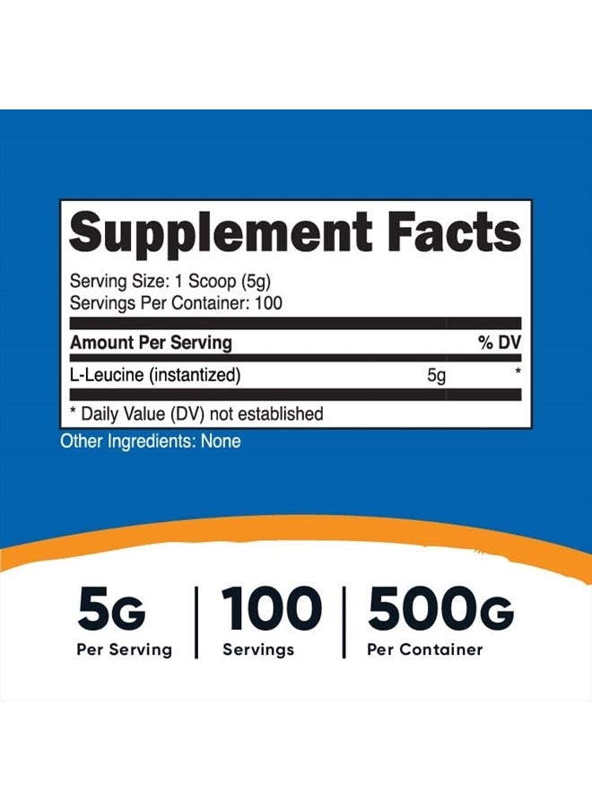 Nutricost - L-Leucine 500 Grams - 17.8 oz (1.1 LB) - Image 1
