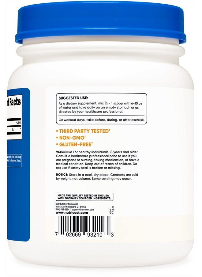 Nutricost - L-Leucine 500 Grams - 17.8 oz (1.1 LB) - Image 1