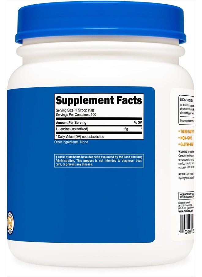 Nutricost - L-Leucine 500 Grams - 17.8 oz (1.1 LB) - Image 1