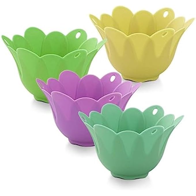 كنب مولد وعاء الزهور بأربع قطع لصائد البيض متعدد الألوان 10×65 سم. يقف الصياد على المقلاة ليحمي البيضة من حركة الماء أثناء نقل الحرارة لسلقها - Image 1