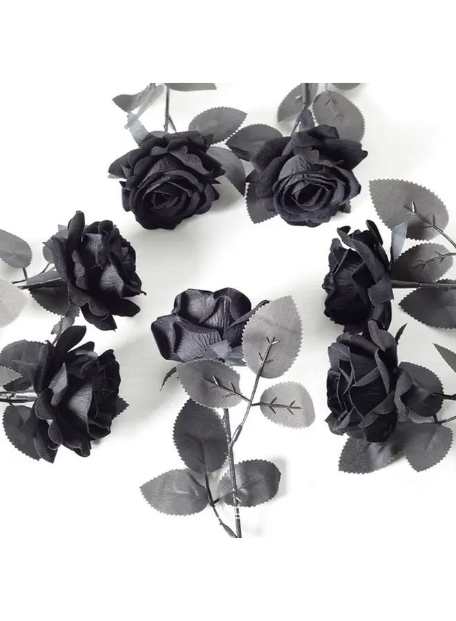 Elsa Rose All Black Artificial Flowers Gothic Halloween Home Decor Floral Bulk - Image 5