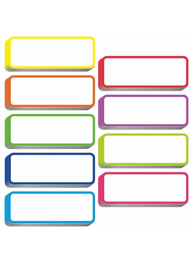 سبرايت جرو 54 قطعة من ملصقات الأسماء المغناطيسية القابلة للمسح الجاف القابلة لإعادة الاستخدام، ملصقات نيون متوفرة بـ 9 ألوان للسبورة البيضاء والخزانة والثلاجة والمدرسة والمكتب والمنزل (3.2 بوصة × 1.2 بوصة لكل منها) - Image 1