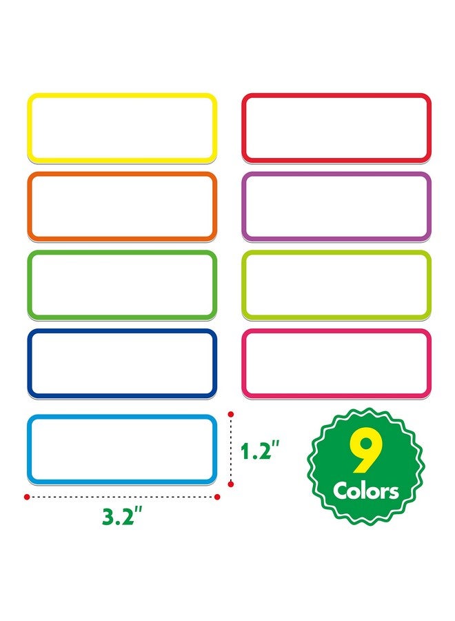 سبرايت جرو 54 قطعة من ملصقات الأسماء المغناطيسية القابلة للمسح الجاف القابلة لإعادة الاستخدام، ملصقات نيون متوفرة بـ 9 ألوان للسبورة البيضاء والخزانة والثلاجة والمدرسة والمكتب والمنزل (3.2 بوصة × 1.2 بوصة لكل منها) - Image 3
