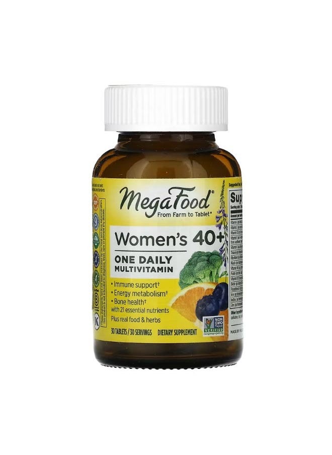 MegaFood Womens 40 One Daily Multivitamin 30 Tablets  - Image 1