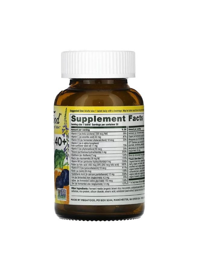 MegaFood Womens 40 One Daily Multivitamin 30 Tablets  - Image 2