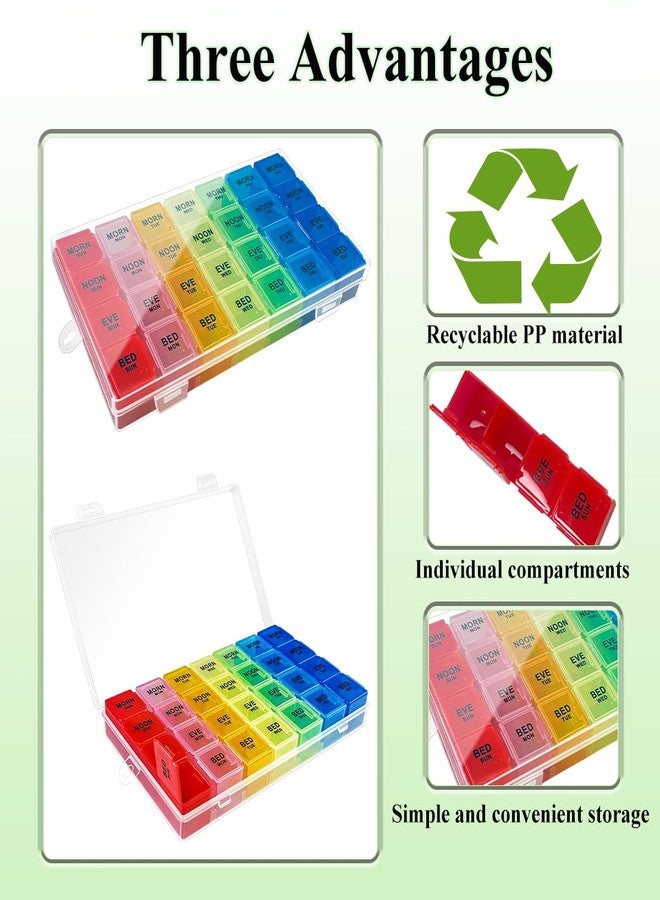 Quaocens 6 Pack Pill Organizer Monthly Weekly Pill Organizer 4 Times a Day XL Large Pills Organizer 7 Day Pills Organizers 4 Times a Day - Image 4