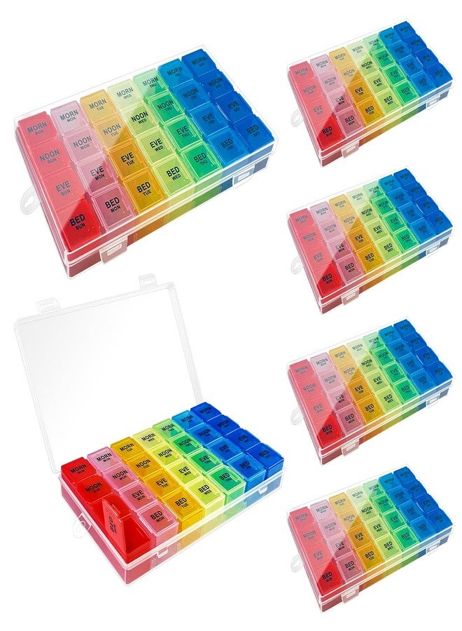 Quaocens 6 Pack Pill Organizer Monthly Weekly Pill Organizer 4 Times a Day XL Large Pills Organizer 7 Day Pills Organizers 4 Times a Day - Image 1