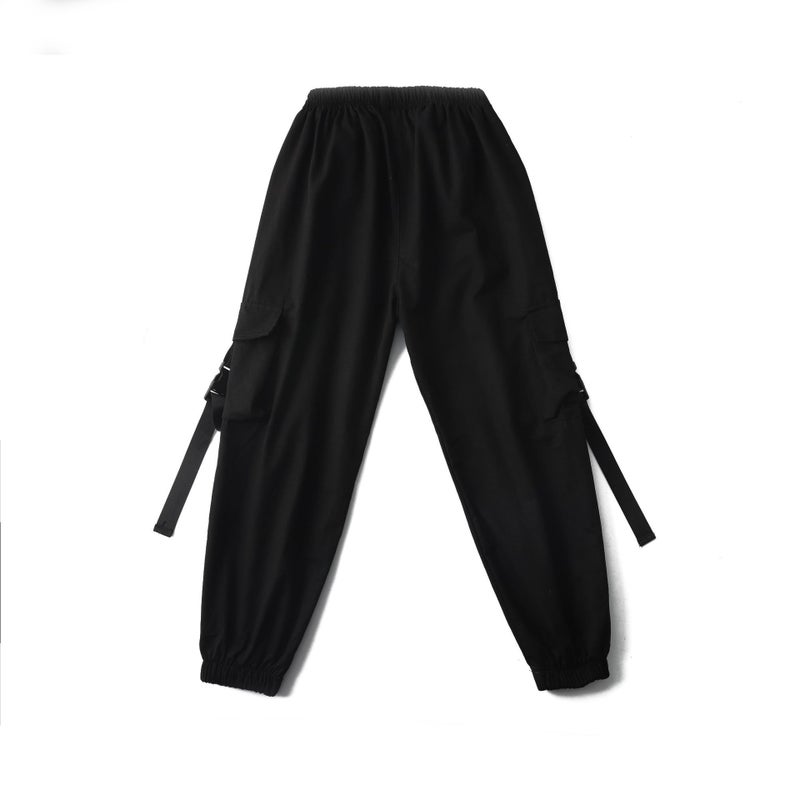 Childrens Spring and Autumn Sports Pants Camouflage Pants Jeans Street Dance Hip Hop Jazz Dance Casual Pants Personalized Pants Shorts Pure black pants
