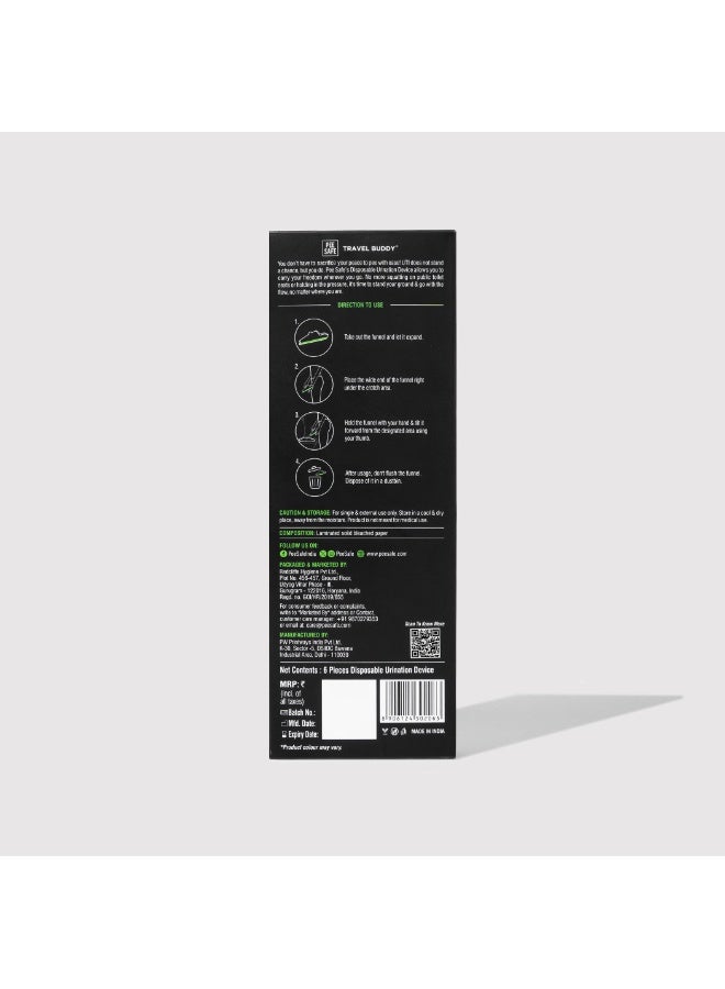 PeeSafe Travel Disposable Female Urination Device, Leak proof, for travel & public toilets, stand & pee funnel, suitable for women with knee pain and pregnant women (Pack Of 6 foldable devices) - Image 2