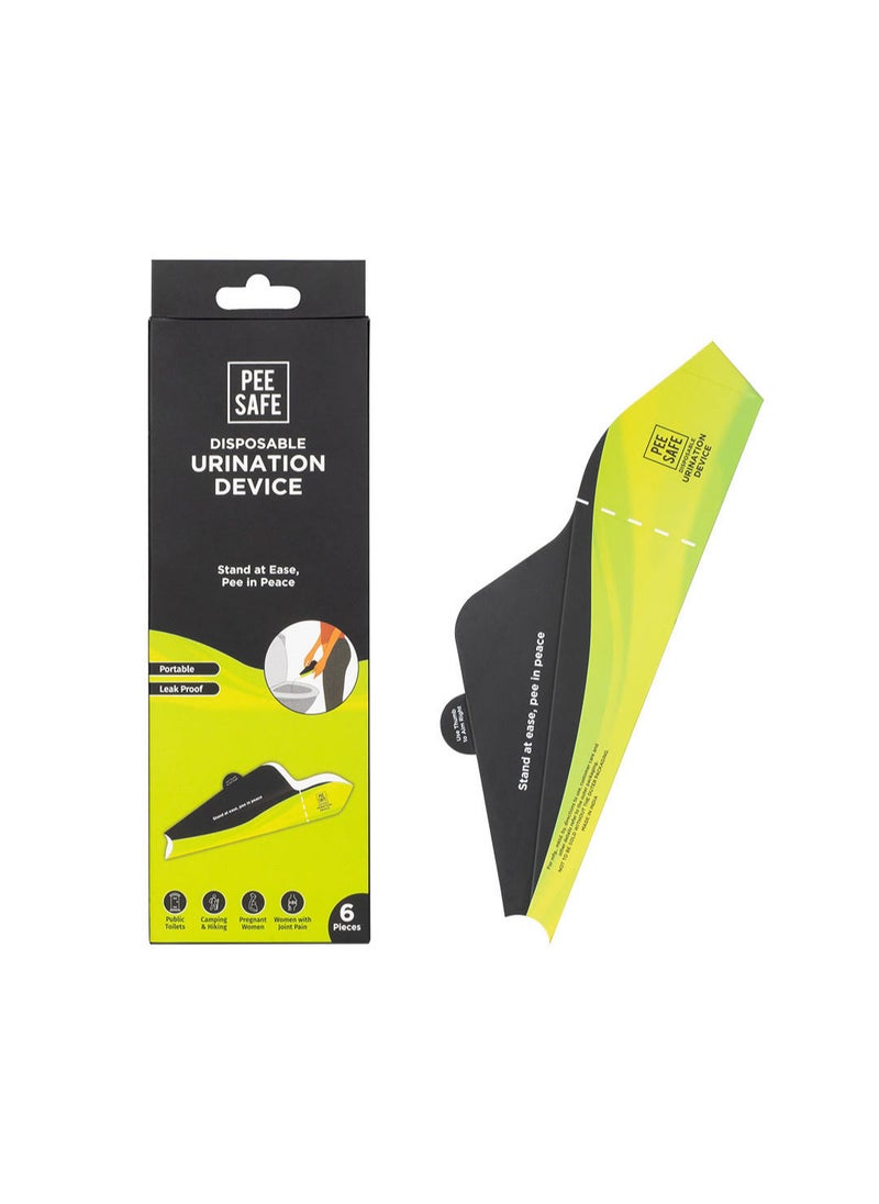 PEESAFE PeeSafe Travel Disposable Female Urination Device, Leak proof, for travel & public toilets, stand & pee funnel, suitable for women with knee pain and pregnant women (Pack Of 6 foldable devices)  - Image 1