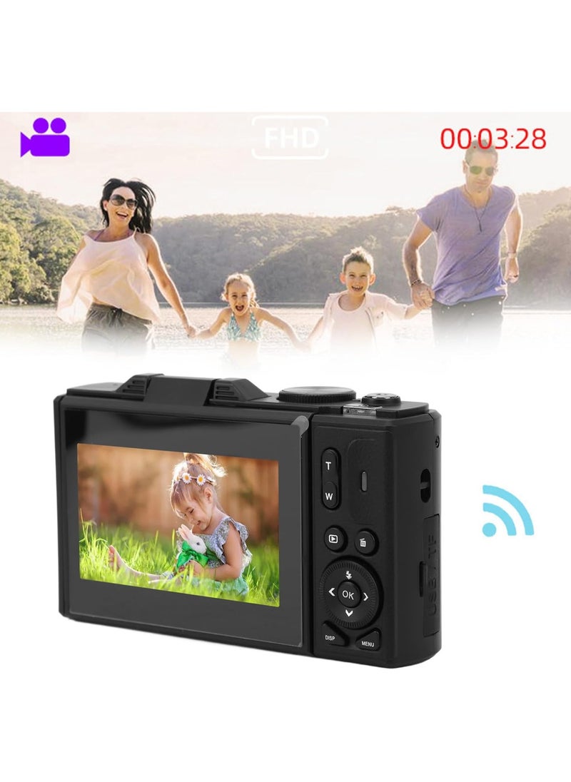 AROAQ 4K Digital Camera for Photography, 64MP UHD 18X Zoom Autofocus Compact Digital Camera with 3 Inch Flip Screen, Vlogging Camera for Travel Photography Vlogging, Travel Camera  - Image 3