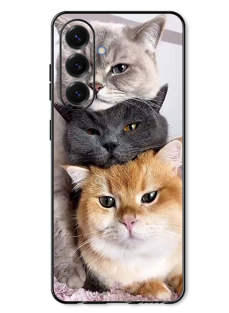 Theodor Case Compatible with Samsung Galaxy A57 Protection Shockproof Bumper Cover Cats - Image 1