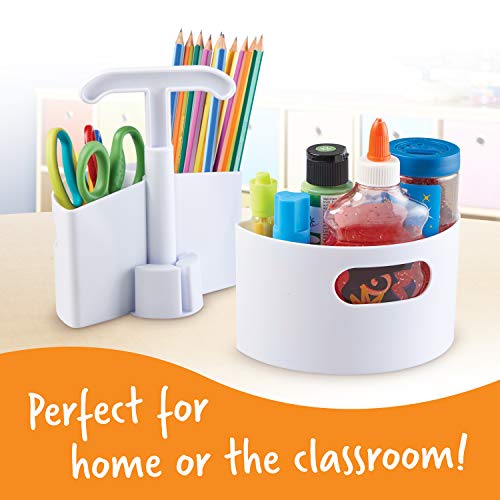 Learning Resources Create-a-Space Storage Mini Center White - Desk Organizer for Kids, Homeschool, Caddy, Back to School, Classroom Must Haves - Image 2