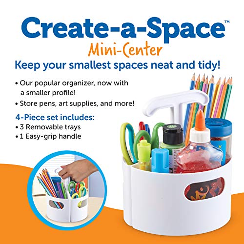 Learning Resources Create-a-Space Storage Mini Center White - Desk Organizer for Kids, Homeschool, Caddy, Back to School, Classroom Must Haves - Image 5