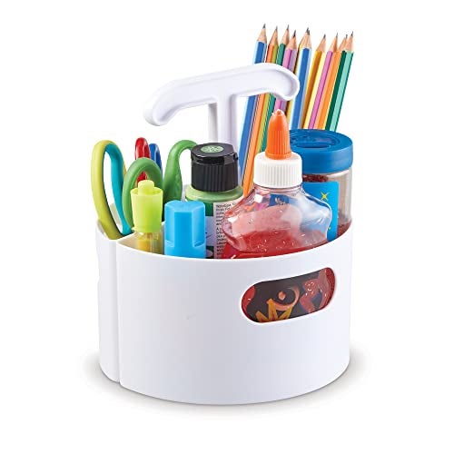 Learning Resources Create-a-Space Storage Mini Center White - Desk Organizer for Kids, Homeschool, Caddy, Back to School, Classroom Must Haves - Image 1