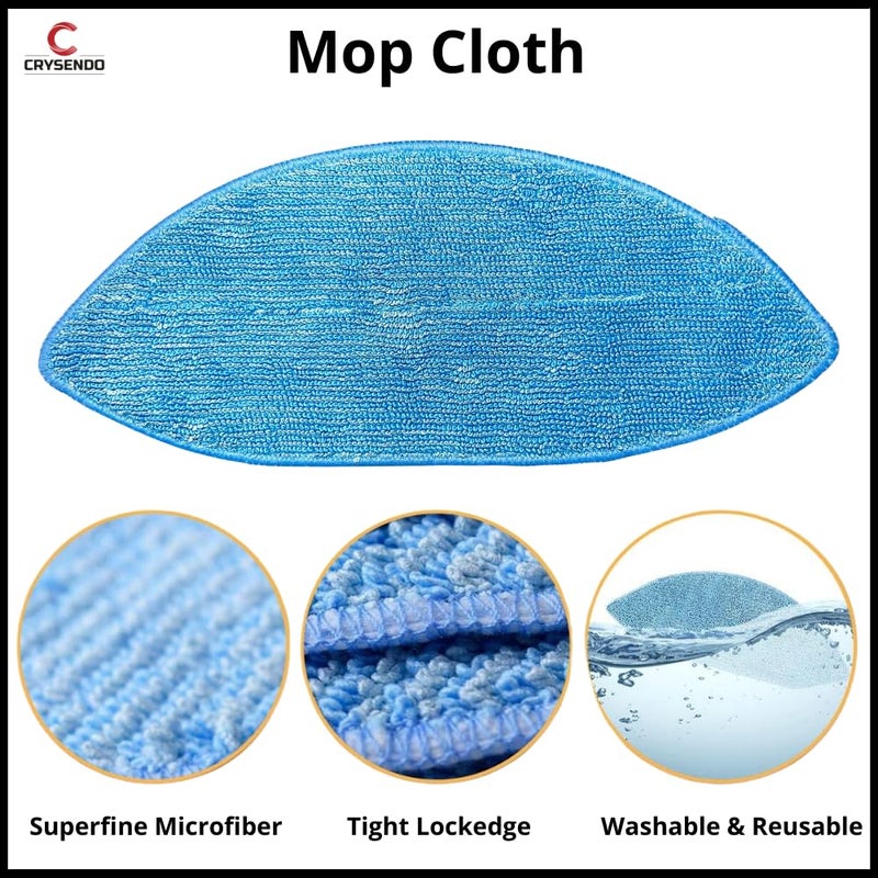 CRYSENDO CRYSENDO Replacement Mop Pads Compatible with Ecovacs Deebot OZMO U2 OZMO U2 Pro DGN22 U2 Pro Durable Efficient Cleaning Accessory Set of 3  - Image 4