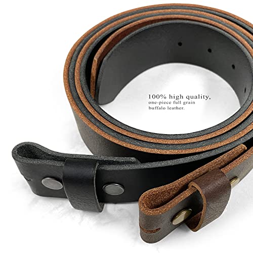 Belts.com One Piece Full Grain Buffalo Leather Replacement Belt Strap 1-1/2" wide (Black, 34) - Image 2