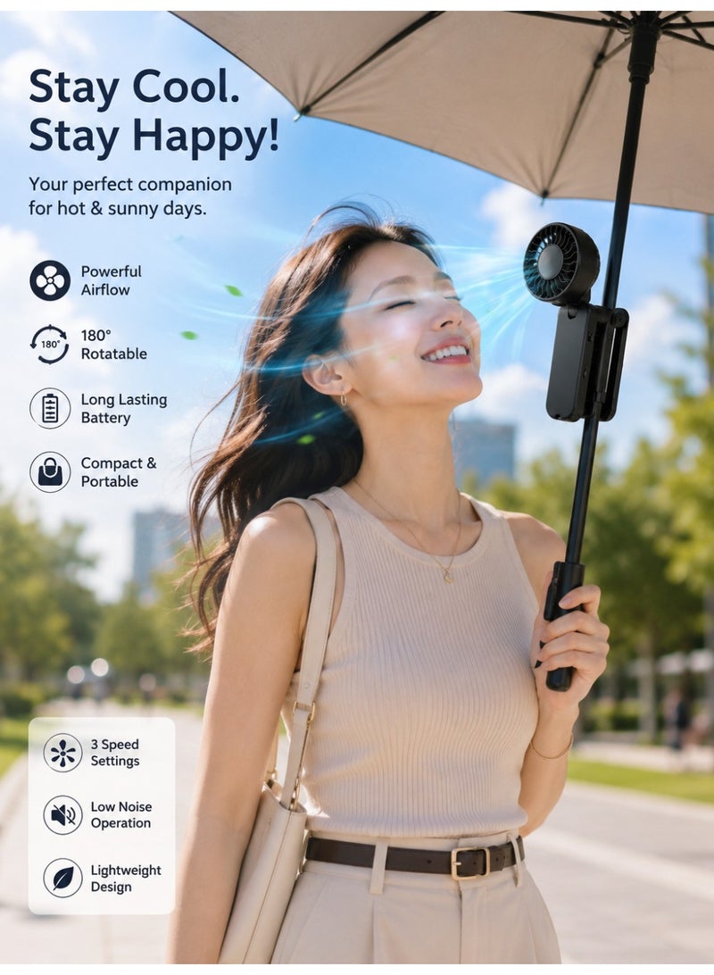Ebazario Rechargeable Clip-On Fan Portable USB Cooling Fan with Strong Clamp 360° Adjustable Quiet Mini Fan for Stroller Desk Camping Travel Office Bedroom Outdoor Personal Cooling - Image 3