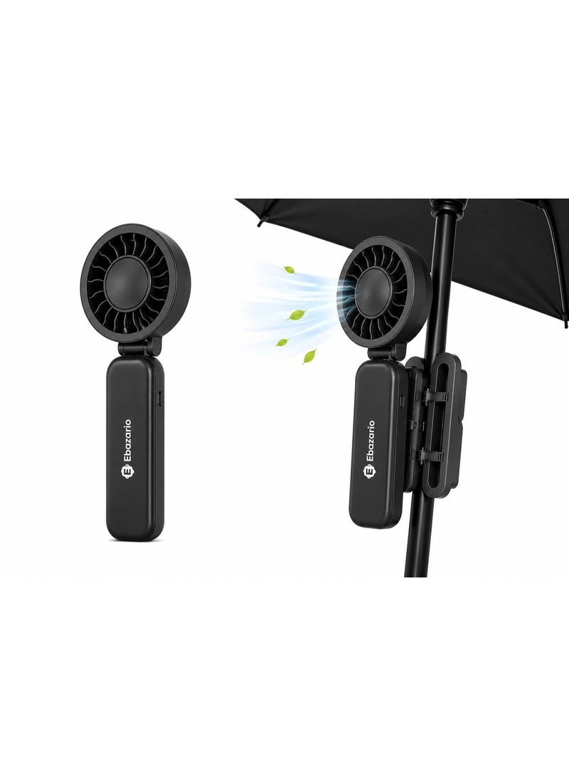 Ebazario Rechargeable Clip-On Fan Portable USB Cooling Fan with Strong Clamp 360° Adjustable Quiet Mini Fan for Stroller Desk Camping Travel Office Bedroom Outdoor Personal Cooling - Image 1
