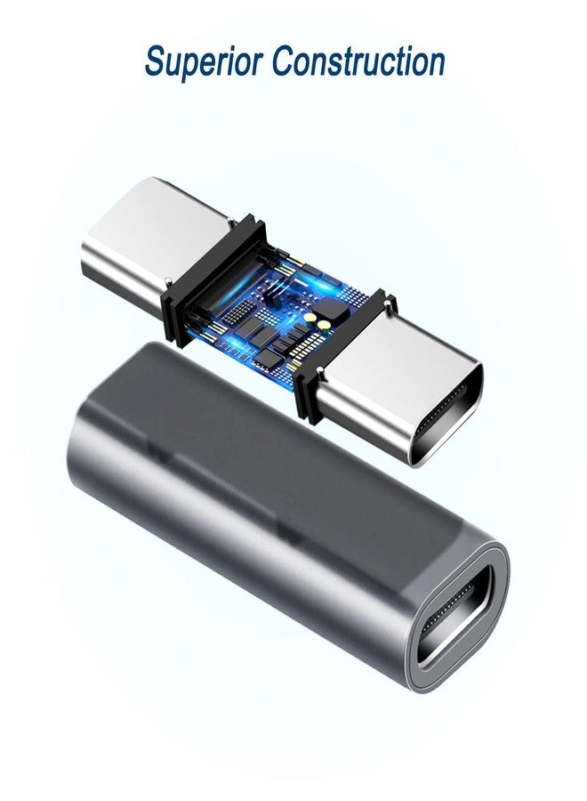 بيز سايلور مجموعة محولات Basesailor USB-C أنثى إلى أنثى (3 قطع)، موصل USB-C بقدرة 100 واط، موسع PD 3.1 من النوع C، موصل مزدوج أنثى بسرعة 10 جيجابت في الثانية مع فيديو بدقة 4K/8K لأجهزة Thunderbolt 4 و3 وiPad وMacBook وUSB-C - Image 3