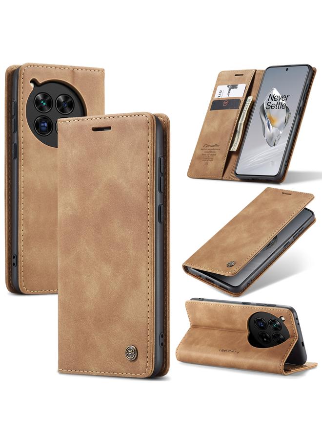 The Bros Case For OnePlus 12 013 Retro Frosted Flip Leather Phone Case