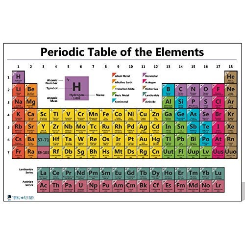 Young N Refined Periodic table science poster LARGE LAMINATED chart teaching elements white classroom decoration premium educators atomic number guide 2025 up to date (18x24) Young N Refined - Image 4