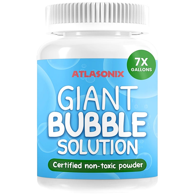 Atlasonix Giant Bubble Solution - Bubble Wands, Bubbles for Kids, Kids Bubbles Mix Powder Makes 896 OZ (7 Gallons) - The Original Solution Mix | 100% Kid Safe - Image 1