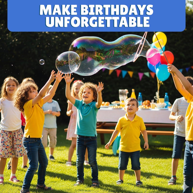 Atlasonix Giant Bubble Solution - Bubble Wands, Bubbles for Kids, Kids Bubbles Mix Powder Makes 896 OZ (7 Gallons) - The Original Solution Mix | 100% Kid Safe - Image 4