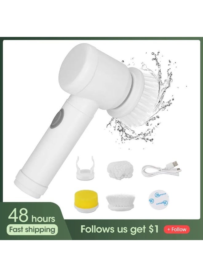 فرشاة التنظيف 5 في 1 برؤوس متعددة الوظائف لتنظيف المطبخ والحمام والأسطح الصعبة AH - Image 3