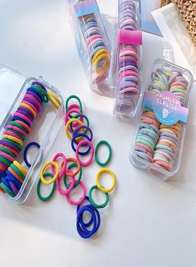 FAIRYTALE 60 Pieces Box Children Hair Accessories Mini Small Thumb Headwear Candy Color Girls Headdress Cute Style Elastic Rubebr Bands. (Pestal Light) - Image 4