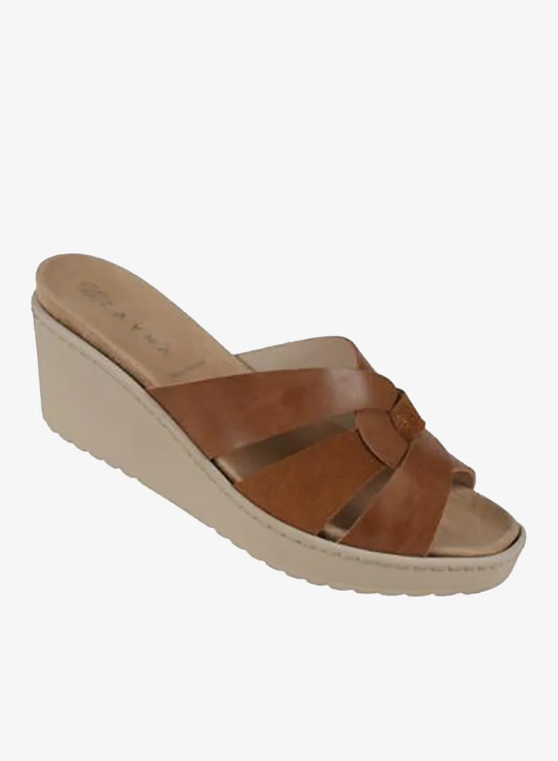 221-387 Zayna Ladies Wedge Sandals Milan 21512T Brown