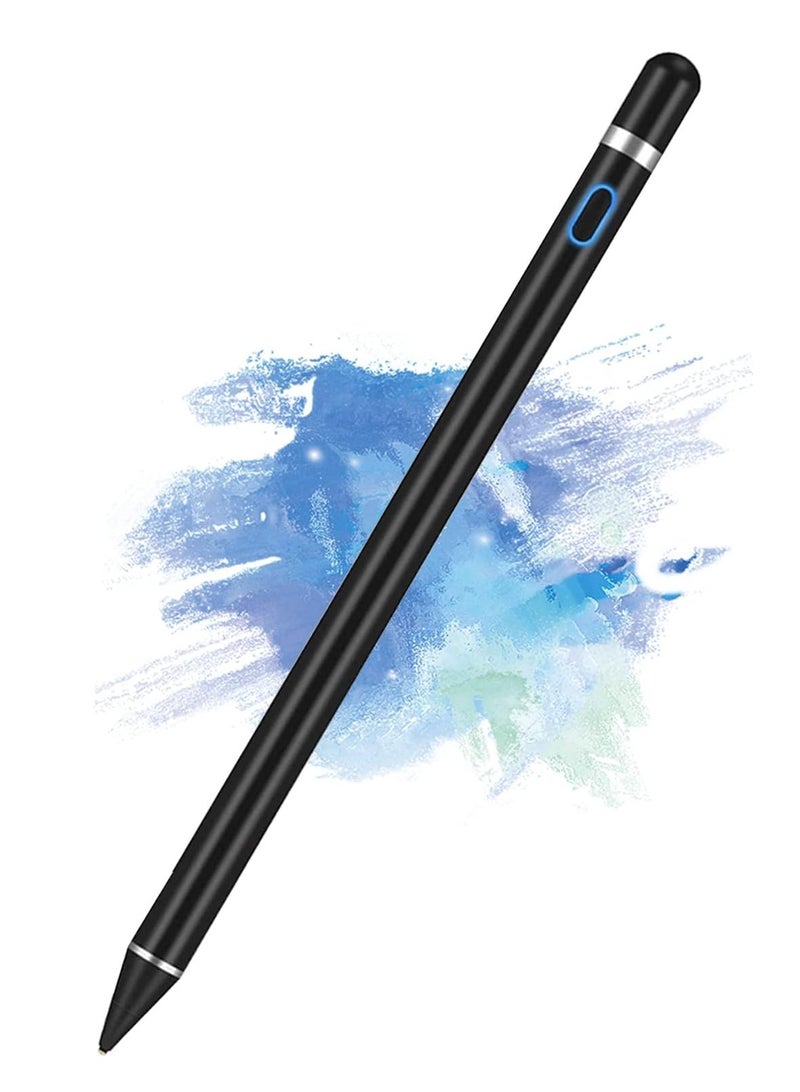 MIGOFAST Active Stylus Pen Black fine Tip for iPad Apple iPhone Samsung Tablets on iOS and Android Capacitive Touchscreen Take-Note HandWritten Draw no lags Skipping Rechargeable - Image 1