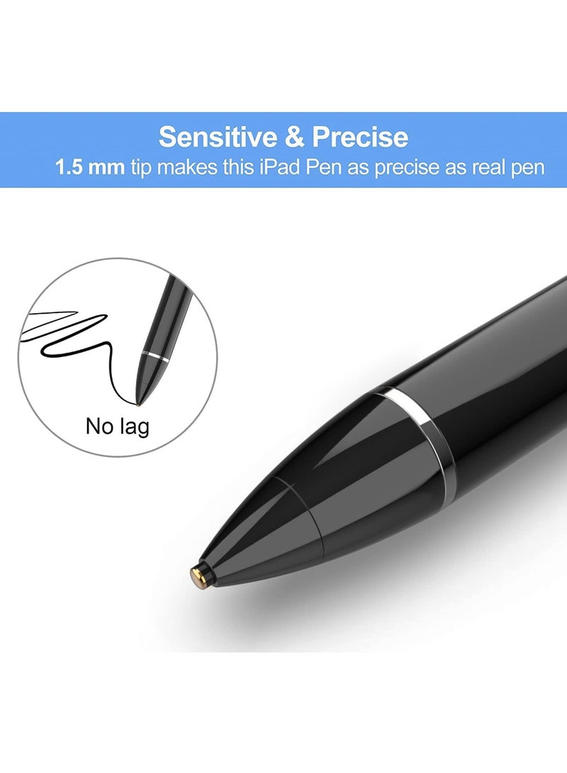 MIGOFAST Active Stylus Pen Black fine Tip for iPad Apple iPhone Samsung Tablets on iOS and Android Capacitive Touchscreen Take-Note HandWritten Draw no lags Skipping Rechargeable - Image 3