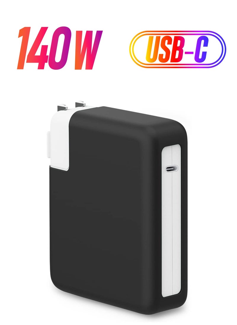 SYOSI Charger Case for Apple MacBook Pro, for M1 Max/M1 Pro 140w Power Adapter Black Silicone Case for Computer Charger Anti-drop Dust Case  - Image 1