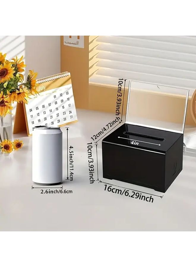 Clear Locking Donation Box Secure Raffle Ticket Holder Tip Jar Suggestion Sign Storage - Image 4