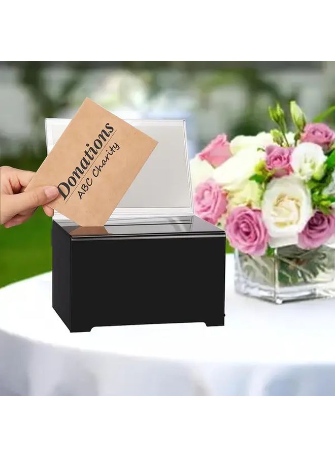 Clear Locking Donation Box Secure Raffle Ticket Holder Tip Jar Suggestion Sign Storage - Image 5