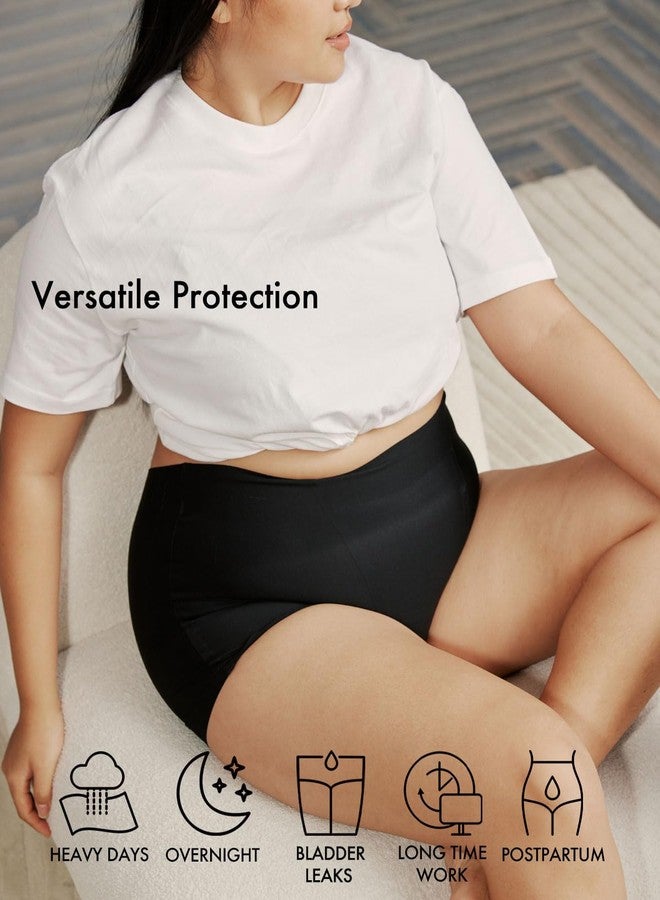 STRAWBERRY WEEKS LEAKPROOF 2.0 Boyshort Period Underwear for Women|Overnight Period Shorts Heavy Flow|Postpartum|Bladder Leak|Holds 8 Tampons(L/XL) Black - Image 5