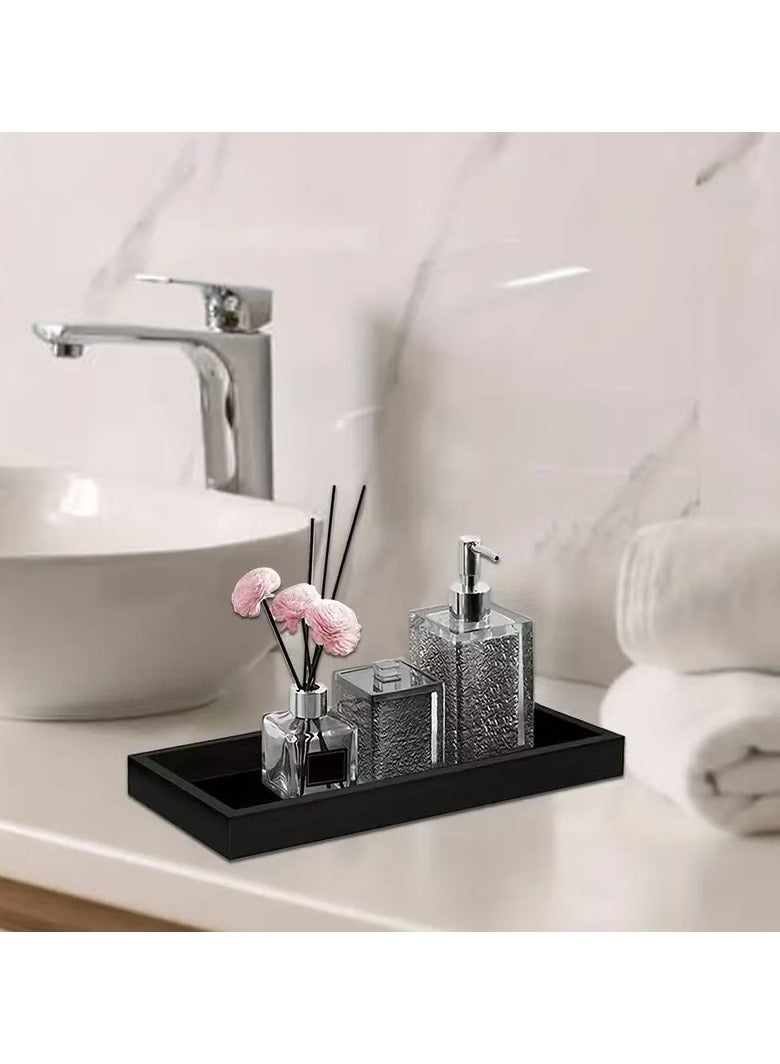 صينية غسلة السيليكون - حامل اسفنجة المطبخ المقاوم للماء ، صحن الصابون ومنظّم الغرور. صينية تخزين السيليكون المضادة للانزلاق للحمام ، سطح المكتب ، المكياج والمكتب (الأسود) - Image 4