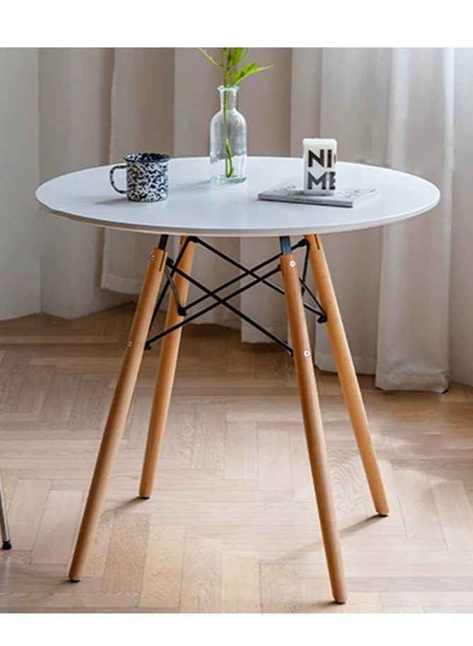 Generic 3Piece Dining Set Dining Table Dining Chairs Wooden Legs Modern Table Chair Set Coffee Table with Set of 2 Chairs Round Picnic Desk Stools for for Living Room Garden Patio  - Image 3