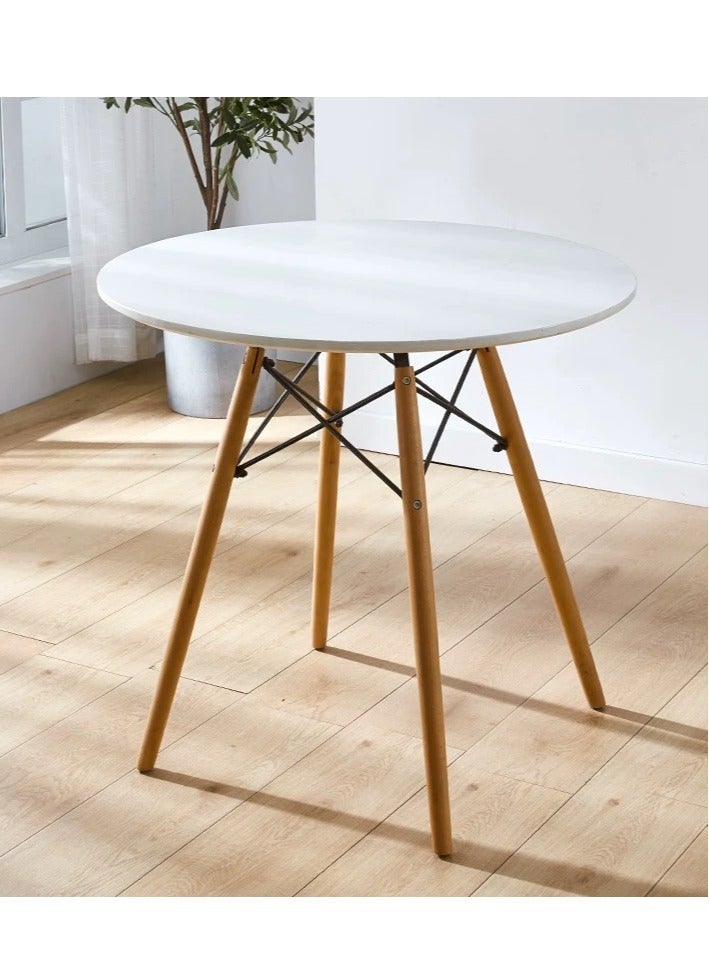 Generic 3Piece Dining Set Dining Table Dining Chairs Wooden Legs Modern Table Chair Set Coffee Table with Set of 2 Chairs Round Picnic Desk Stools for for Living Room Garden Patio  - Image 4