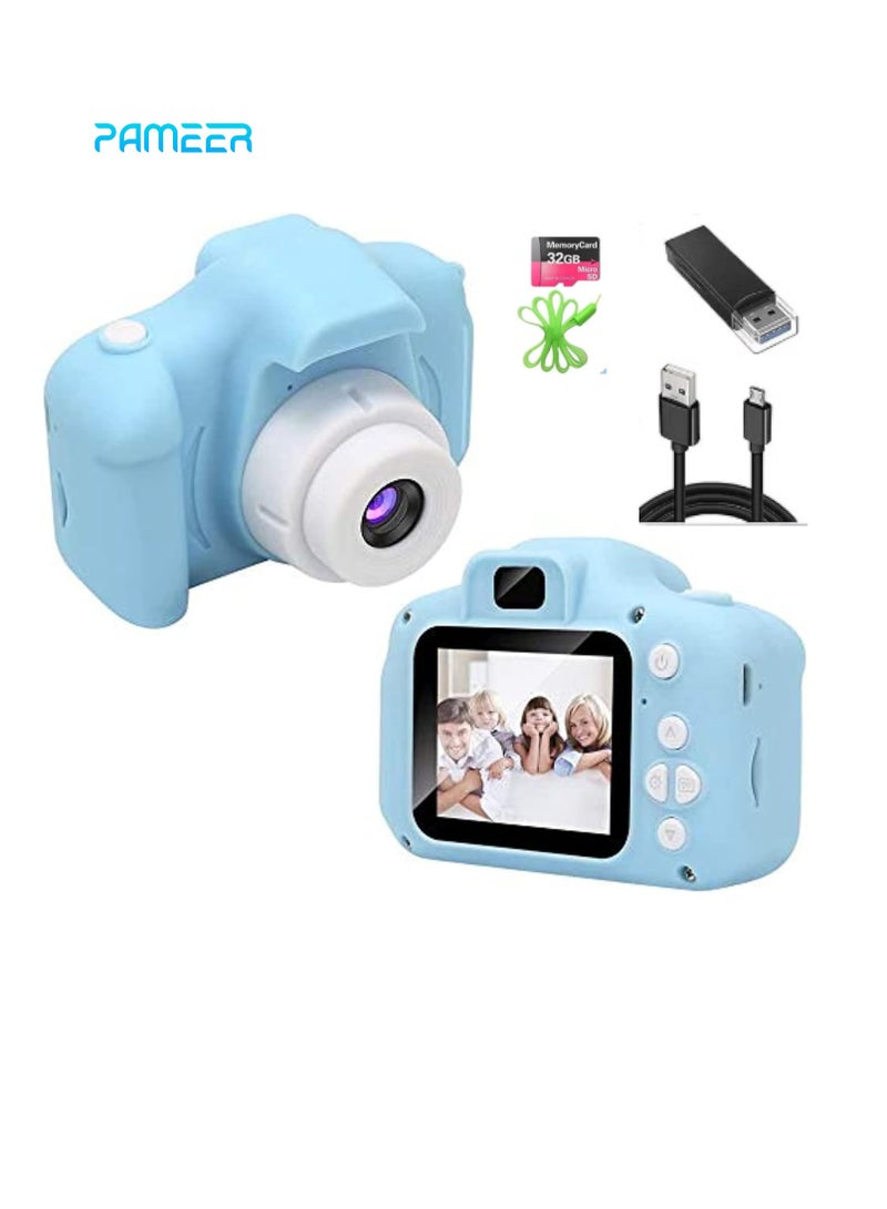 PAMEER Children's Digital Camera, 8MP HD Photo & Video Camera with 32GB SD Card, Card Reader, Lanyard, and Charging Cable – Perfect Birthday Gift for Kids - Image 1
