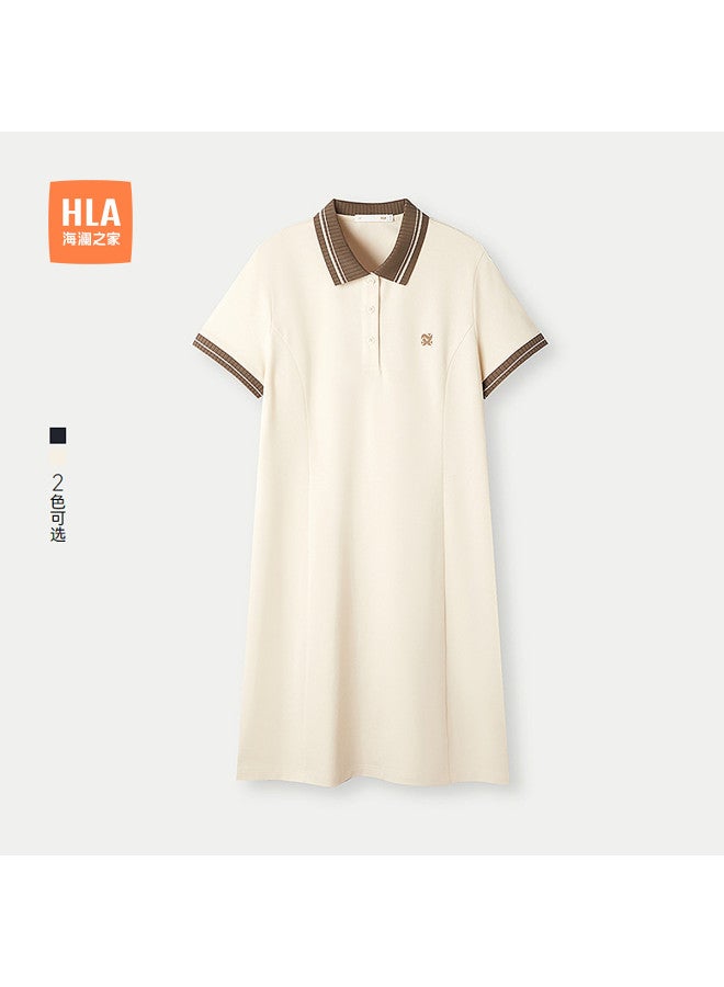 HLA فستان بولو نسائي مضاد للبكتيريا بتصميم ملون صيفي نحيف 25 - Image 2