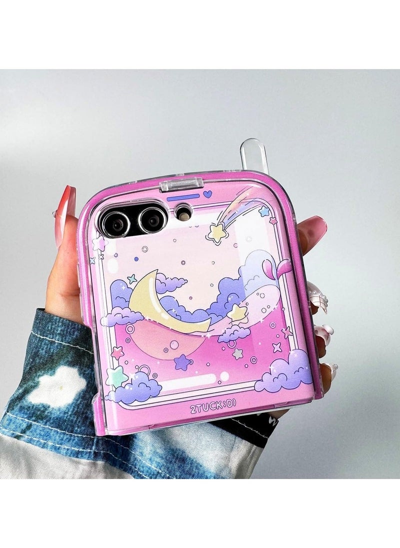Generic - Suitable for Samsung Galaxy Z Flip 6 Case Creative Pink Keyboard Pattern, Front Screen Protector Cute Girls, Unique Design Kawaii Shockproof - Image 1