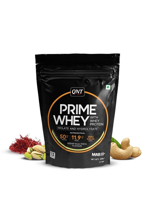 QNT مسحوق بروتين مصل اللبن QNT برايم | كيسار كاجو بيستة، 500 جرام | مزيج ثلاثي من مصل اللبن المعزول، المركز والهيدروليزات | 25 جرام بروتين، 5.6 جرام BCAA لكل ملعقة | أفضل مسحوق بروتين مصل اللبن للرجال والنساء - Image 1
