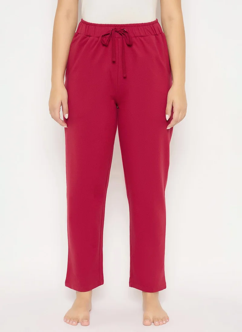 كلوفيا Clovia Chic Basic Pyjama in Maroon - Cotton