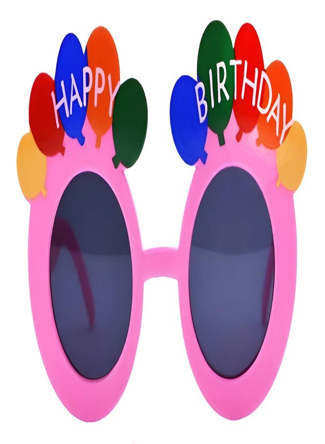 Fun Affairs Funny Balloon Theme Happy Birthday Goggles/Eyeglasses Novelty Party Glasses for Boys Girls - Pink - Image 1